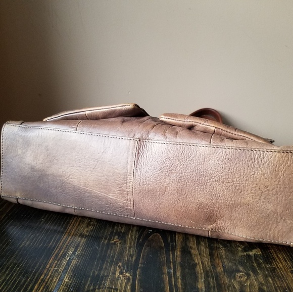 Tarnish Norstrom Distressed Brown Satchel Purse - Picture 3 of 8